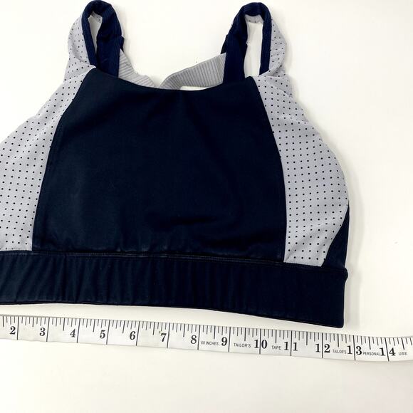 Athleta Navy Blue Mesh Panels Power of She Criss Cross Back Sports Bra S - Picture 4 of 7